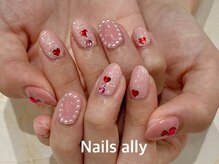 ネイルズアリー 立川店(Nails ally)/ピンク×ハートホログラム