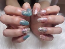 ハズグラスネイル(Haze Grass nail)/夏ネイル
