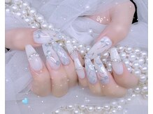 ネイル アリーズ セカンド(nail Allies 2nd)/さくらんぼネイル 水色 春ネイル