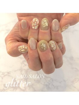 ネイルサロン グリッター(NAIL SALON glitter)/大人シェルネイル