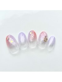 夏　水面ネイル　グラデーション