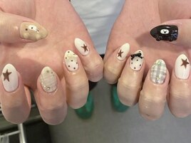 くまチェックドットリボン¥9000