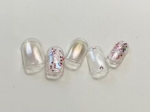 ネイルメゾン 天神店(NAIL MAISON)/ミラーハートストーンホロ¥7000