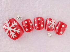 【FOOT】雪の結晶ネイル