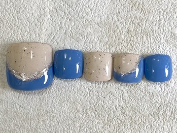 レイネイル 岐阜茜部店(RAY NAIL)/夏の涼しげニュアンスフット