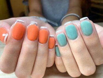 アミュリー ネイル アトリエ(Amury nail atelier)/ちぐはぐ アシメ 大人 スクエア