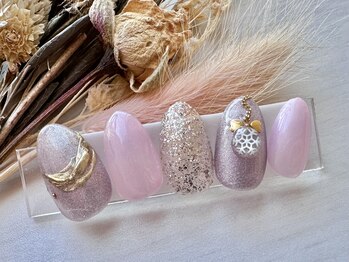 ネイルサロンアンドスクール ラフィーネ 池袋店/スノードームネイル◆¥7990