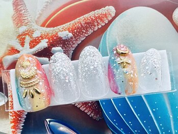 ネイルサロンアンドスクール ラフィーネ 池袋店/エスニックネイル◆¥7990