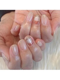 キュートチェック＆細フレンチ