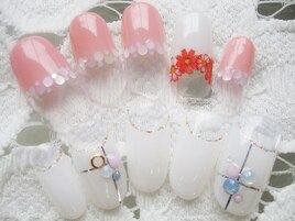 ブライダルネイル幅広ART¥7040～