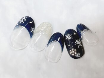 ナル バイ ネイルブレイク(Nalu by Nail Break)/ネイビー×結晶
