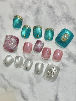 ルミ 上大岡店(Lumi)の写真/夏は足元からおしゃれに☆【フットジェル¥7100～ご用意】爪のお悩みやご要望に合わせたデザインをご提案♪