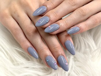 くすみブルーワンカラー