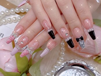 シーアンドビーネイル(C&B Nail)/チップ長さだし持ち込みデザイン
