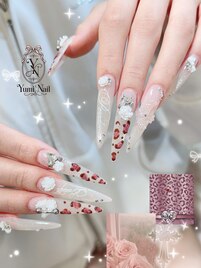 ピンクレオパードローズネイル