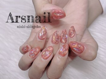アルスネイル(Ars nail)/うるうるオレンジネイル