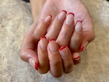 ガーデン ヘア&エステ&ネイル Garden/赤フレンチネイル