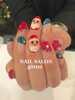 ネイルサロン グリッター(NAIL SALON glitter)/サンタさんネイル