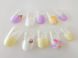 ハーフフレンチ＋タイダイネイル