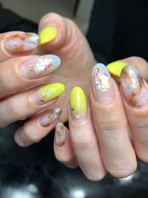 レディグリッター(Lady glitter)/イエロー&天然石風