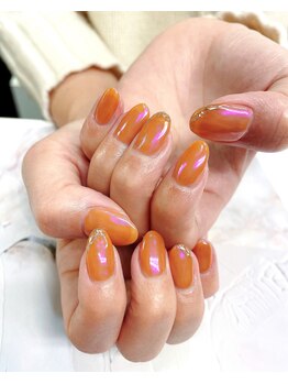 ネイルアンドまつげ リュフェール 五反田(Nail Lufaire)/ピンクミラーネイル