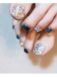 キラキラフットネイル