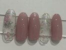 ピンク　バラ　ドット　クリア