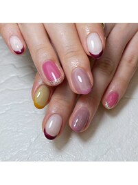 フレンチネイル/春ネイル