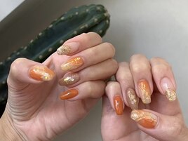 オレンジニュアンスネイル