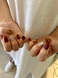 大人べっ甲ボルドーネイル