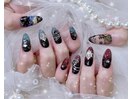 痛ネイル ラメ 手描き 3D