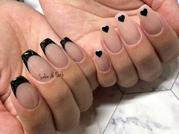 黒フレンチ＆ハート