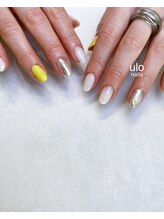 ウロネイルズ(ulo nails)/イエロー×シルバーネイル
