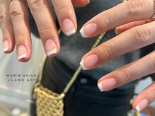 マリー ネイルズアンドラッシュアート モザイクモール港北店(MARIE NAILS & LASH ART)/￥8,800 フレンチネイル 0306b