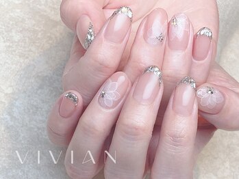 ヴィヴィアン ネイル(Vivian nail)/たらしこみフラワーネイル