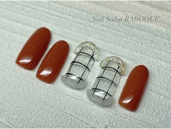 ネイルサロン バロック(Nail Salon BAROQUE)/クリアチェックデザイン