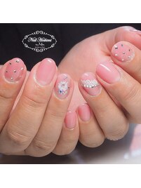 レースとお花のネイル