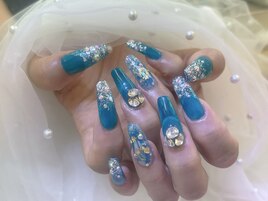 夏　ブルー　海ネイル