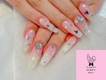 フラッフィーラビットネイル(fluffy rabbit nail)/ガーリーグラデーションハート