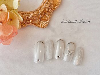 マニッシュ(Manish)/サテン/ガラスフレンチ/蝶々