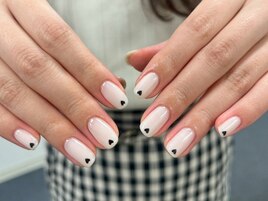 シンプル/先端ハートホロネイル