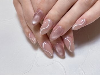アルヒ(aruhi)の写真/シンプルだけど、さりげなくかわいい♪大人かわいいシンプルネイル・オフィスネイル、お任せください◎