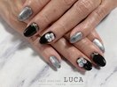 W-365 ブラックビジューネイル