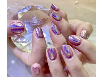 ネイルサロン ジェイ(Nail Salon J)/紫ミラーネイルユニコン