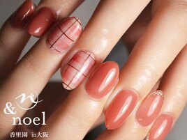 秋冬 赤チェックネイル