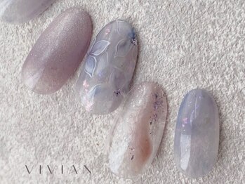 ヴィヴィアン ネイル(Vivian nail)/ブルー 紫陽花 ちゅるんネイル