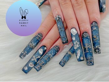 フラッフィーラビットネイル(fluffy rabbit nail)/ロングネイルゴテゴテギャルY2K