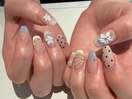 夏のトレンド詰め込みネイル☆