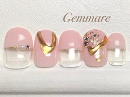 ぷっくりメタリックネイル