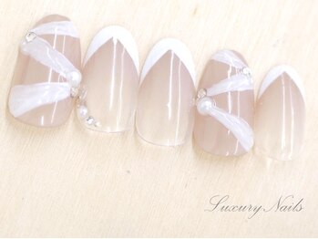 ラグジュアリーネイルズ アカバネ(Luxury Nails Akabane)/ブライダル*リボン*フレンチ